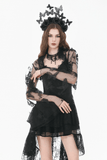 Chic Gothic Lace Bolero with Butterfly Bell Sleeves