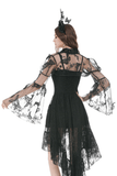 Chic Gothic Lace Bolero with Butterfly Bell Sleeves