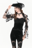 Chic Gothic Lace Bolero with Butterfly Bell Sleeves