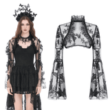 Chic Gothic Lace Bolero with Butterfly Bell Sleeves