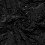 Black Gothic Distressed Brocade Hook Front Top