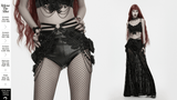 Black Gothic Floral Lace Body Harness with Chain Details
