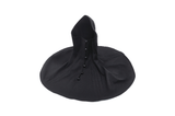 Black Gothic Hooded Cape with Mask and Structured Design