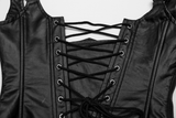 Black Gothic Lace-Up Corset with Adjustable Straps