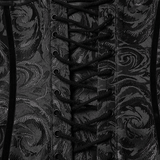 Black Gothic Lace-Up Corset with Rose Jacquard Fabric