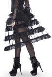 Black Gothic Lolita Skirt with Elastic Waist and Tiers