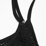 Black Gothic Mesh Cami with Moon Charm Accent Detail