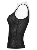 Black Gothic Mesh Cami with Moon Charm Accent Detail