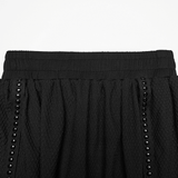 Black Gothic Net Maxi Skirt with Side Split Detail