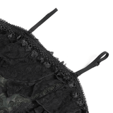 Black Gothic Off Shoulder Lace Top with Bell Sleeves