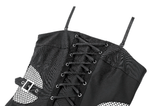Black Gothic Pleated Dress with Lace-Up Corset Front