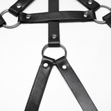 Black Gothic PU Leather Leg Harness with Skull Studs