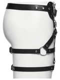 Black Gothic PU Leather Leg Harness with Skull Studs