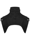 Black Gothic Punk Shoulder Cape with Denim and High Collar