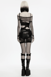 Black Gothic Torn Crop Top with Detachable Chains