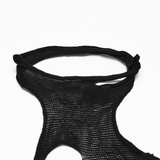 Black Gothic Torn Crop Top with Detachable Chains