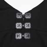 Black Halter Asymmetric Ruffled Hem Mini Dress