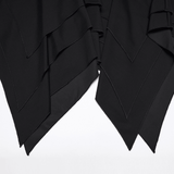 Black Halter Asymmetric Ruffled Hem Mini Dress