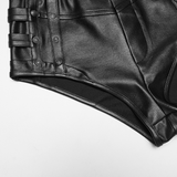 Black Hot Pants with Side Buttons and Pockets for Women
