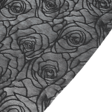 Black Lace Corset Dress with Rose Detail and Flowing Skirt
