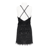 Black Lace Deep V-Neck Dress: Gothic Style for You