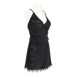 Black Lace Deep V-Neck Dress: Gothic Style for You
