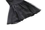 Black Lace Dress with Bell Sleeves and Corset Back Detail