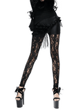 Black Lace Flower Leggings: Steampunk Chic for Women's