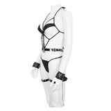 Black Lingerie Set: Body Harness with Chain and Pentagram