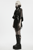 Black Mesh Kimono with Glossy Waist Corset for Women