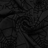 Black Mesh Top with Long Sleeves and Spider Web Pattern
