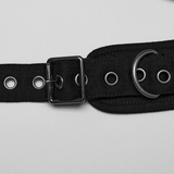 Black Micro Twill Chest Harness with O-Ring for Women