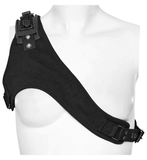 Black Micro Twill Chest Harness with O-Ring for Women