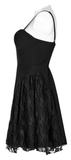 Black Party Dress with Gothic Lace Mesh Splicing Slip