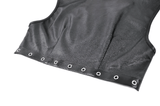 Black Punk Faux Leather Crop Top with Studs and Front Zip