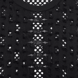 Black Punk Fishnet Waistcoat with Studded Edge Details