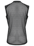 Black Punk Fishnet Waistcoat with Studded Edge Details