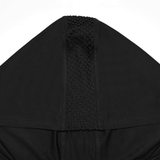 Black Punk Hooded Mesh Top with Skeleton Straps