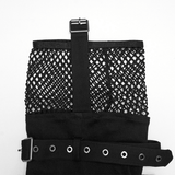 Black Punk Lace Up Shorts with Removable Flared Pants