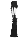 Black Punk Lace Up Shorts with Removable Flared Pants