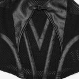 Black Punk Mesh Camisole Top with Faux Leather