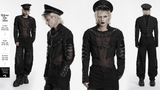 Black Punk Mesh Cropped Jacket with Buckle Straps