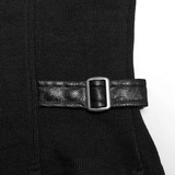 Black Punk Vest with Lace-up Front and Adjustable Straps
