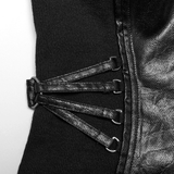 Black Punk Vest with Lace-up Front and Adjustable Straps