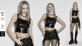 Black Rubber Punk Techwear Cropped Top for Women
