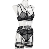 Black Sexy Garter Belt / Female Transparent Underwear / Erotic Mesh Lingerie - EVE's SECRETS