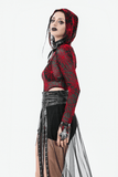 Black Sheer Maxi Skirt with Bold Metal Stud Accents