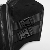 Black Strap Corset Top with Lace Up Back Accent