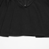 Black Techwear Buckle Waist Pleated Short Skirt