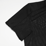 Black Transparent Mesh Punk T-Shirt with Shoulder Inserts